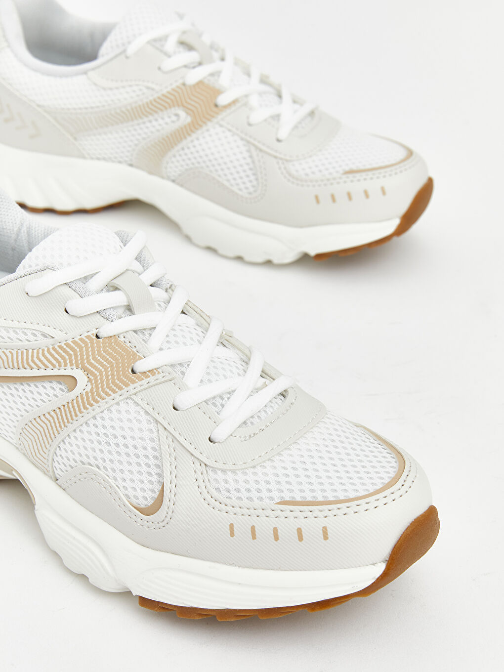 Bej Bağcıklı Kadın Sneaker-2