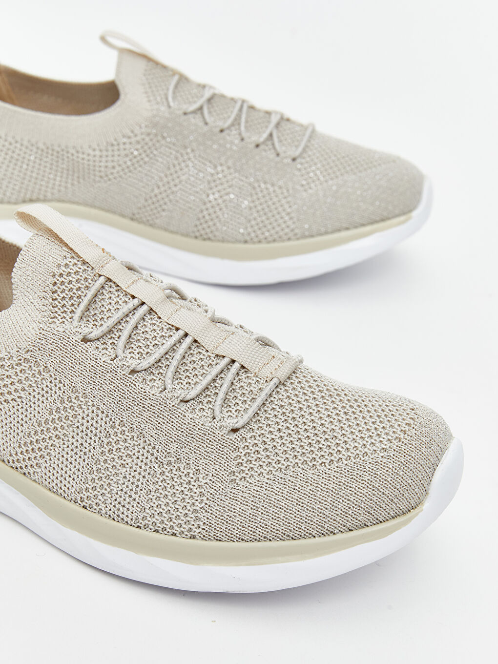 Bej File Detaylı Kadın Spor Ayakkabı-2