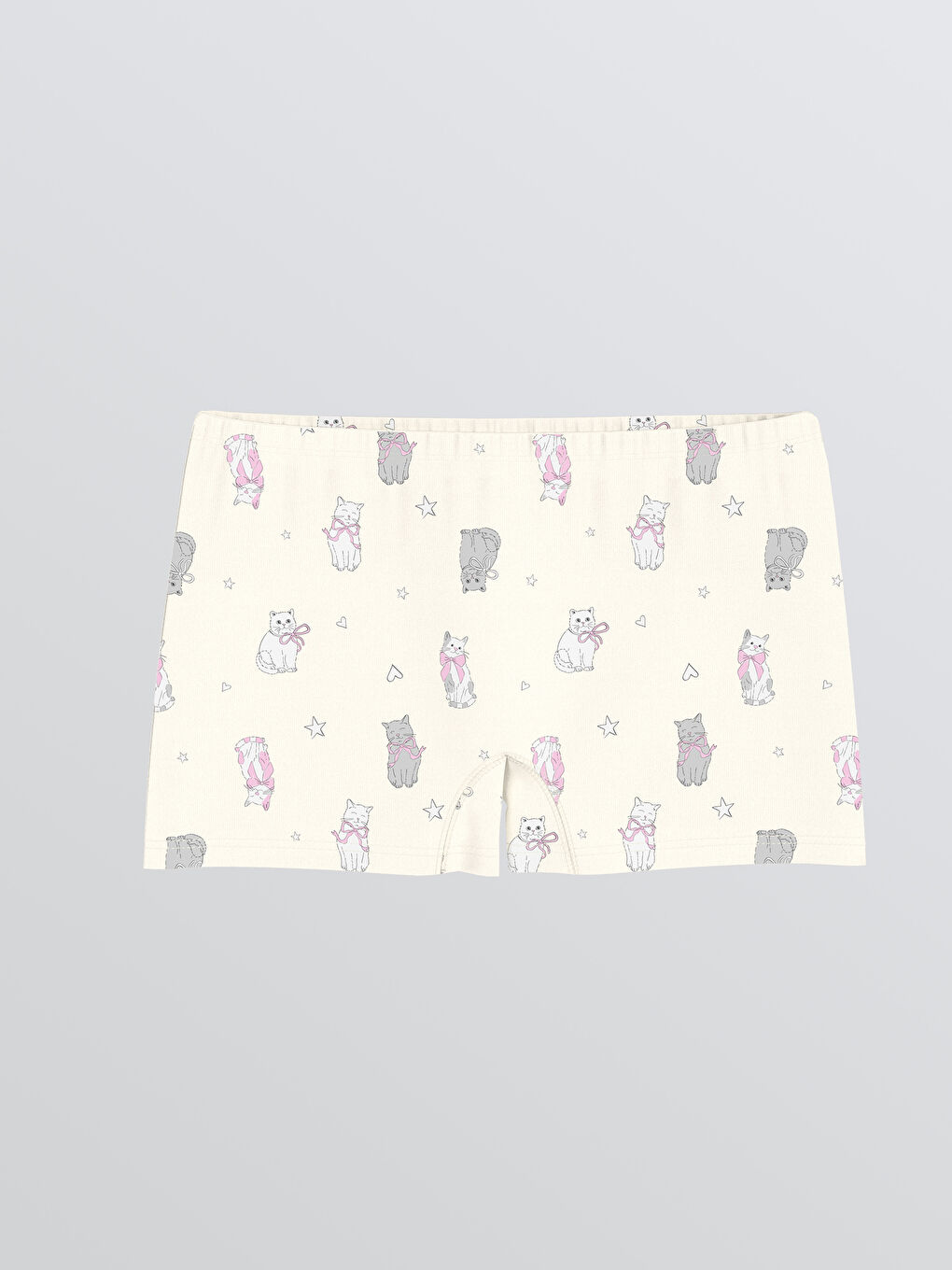 Ekru Baskılı Kız Çocuk Boxer 3'lü-1