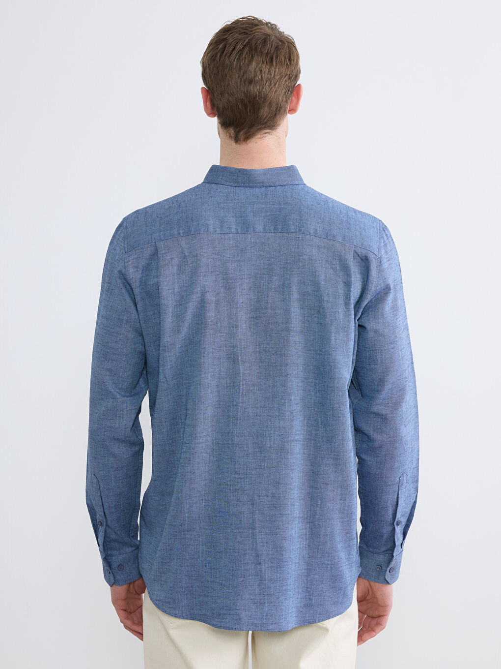 Regular Fit Linen Blend Men's Shirt-3