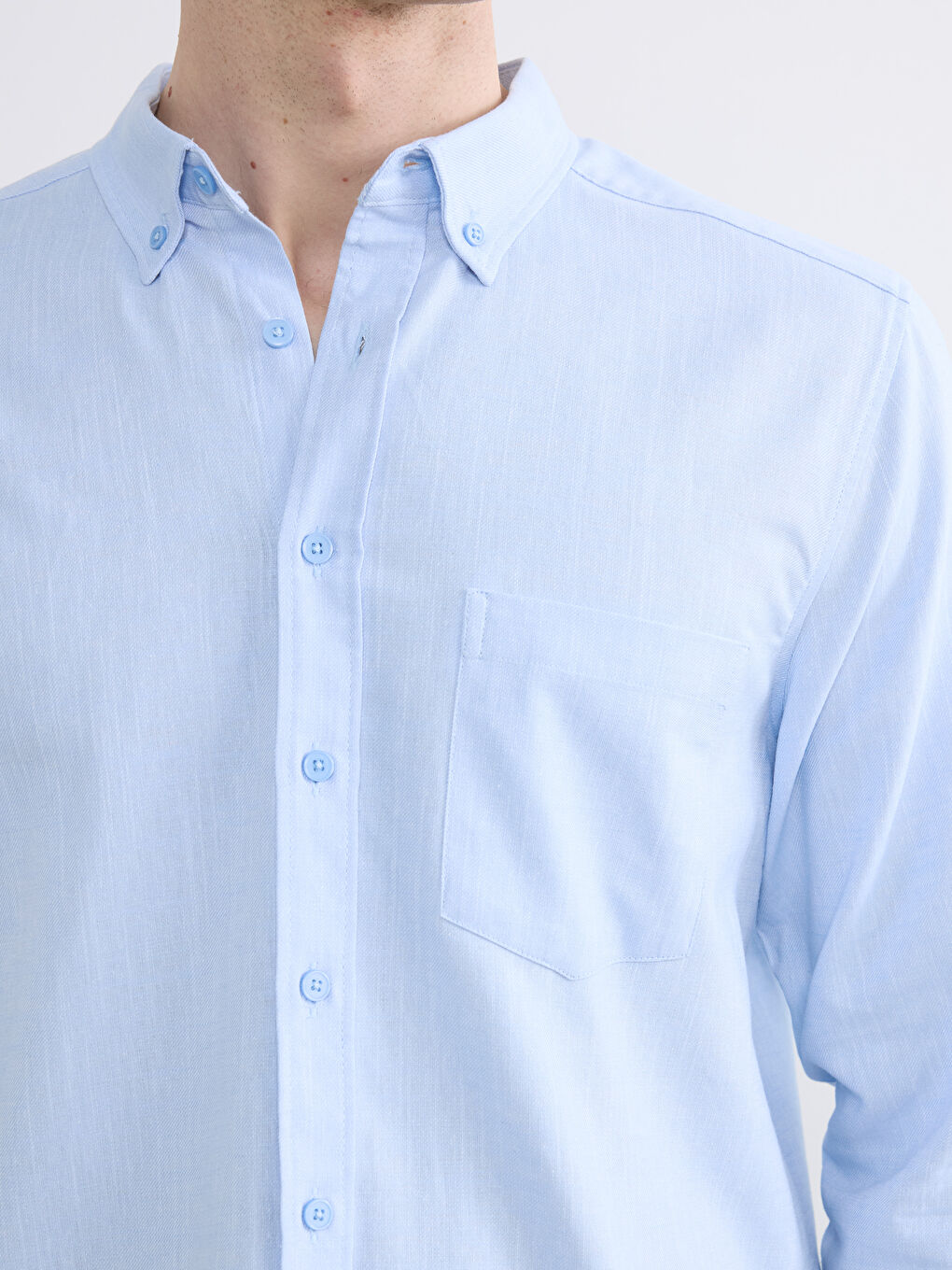 Regular Fit Linen Blend Men's Shirt-2