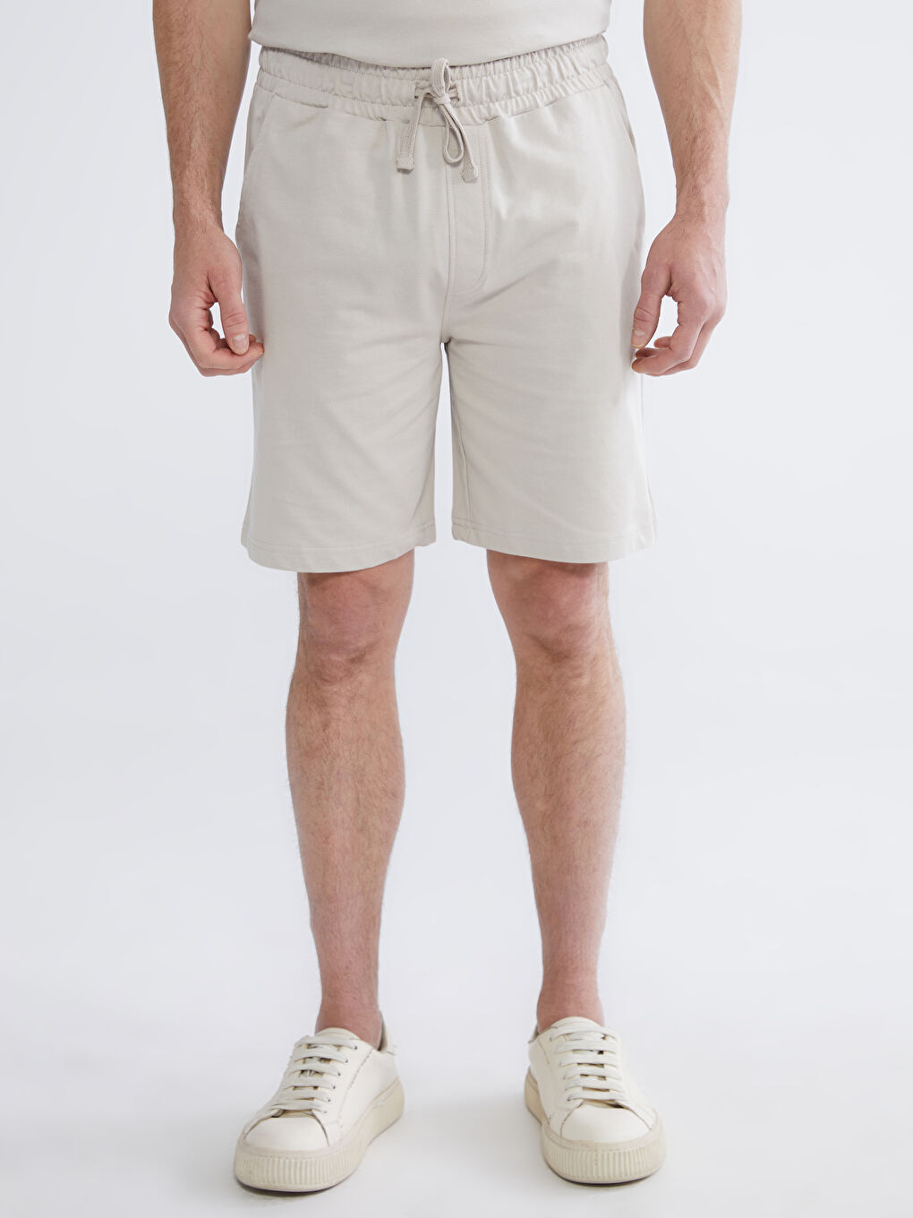 Bej Standart Kalıp Erkek Şort-2