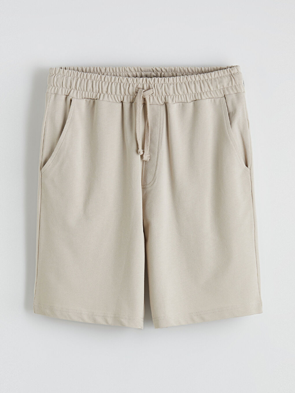 Bej Standart Kalıp Erkek Şort-5