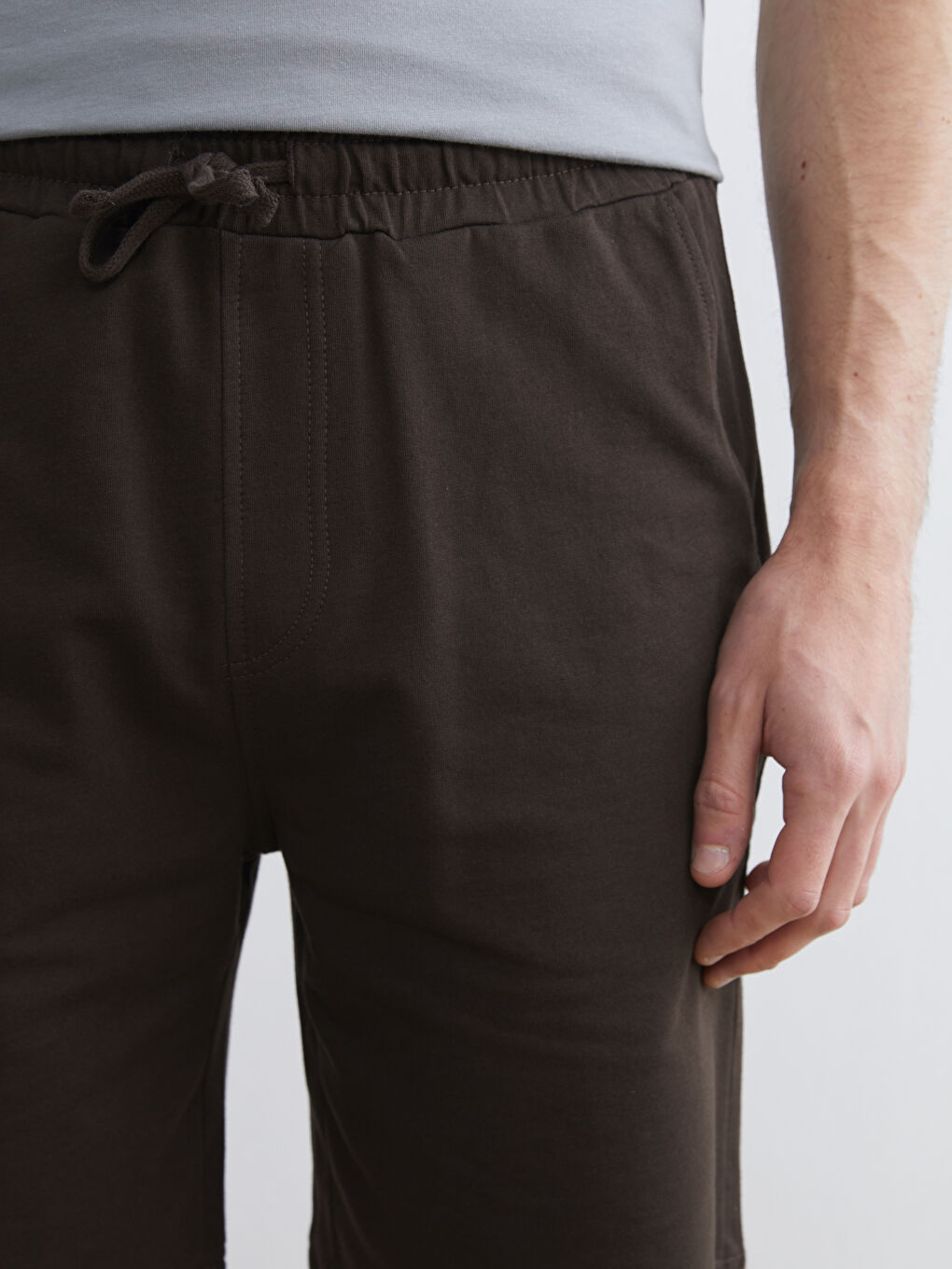 Kahverengi Standart Kalıp Erkek Şort-2