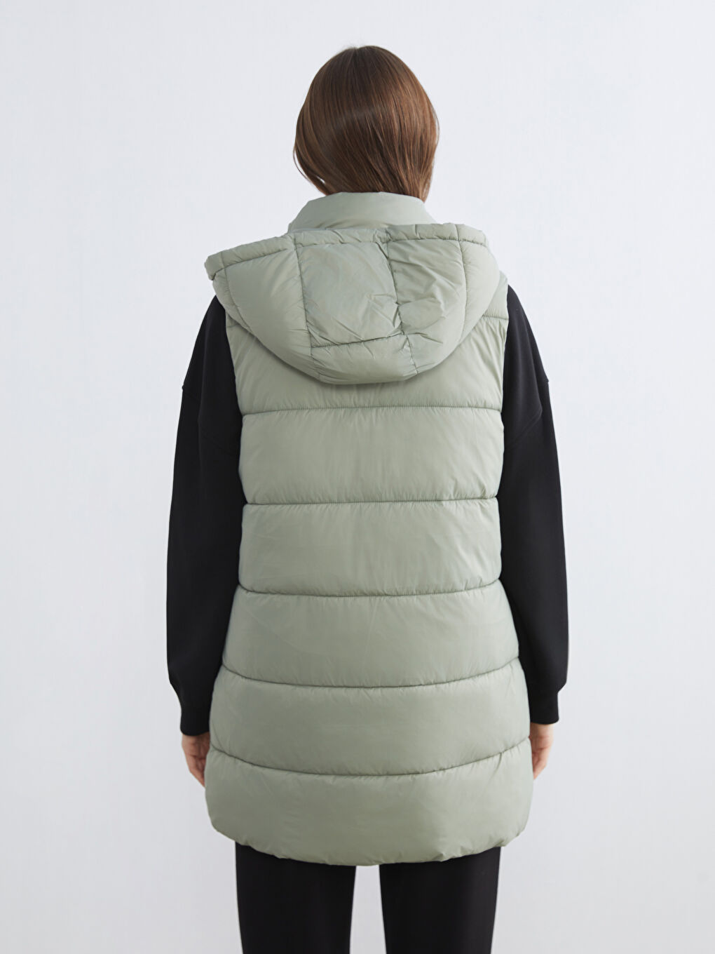 Women's Hooded Puffer Vest-4