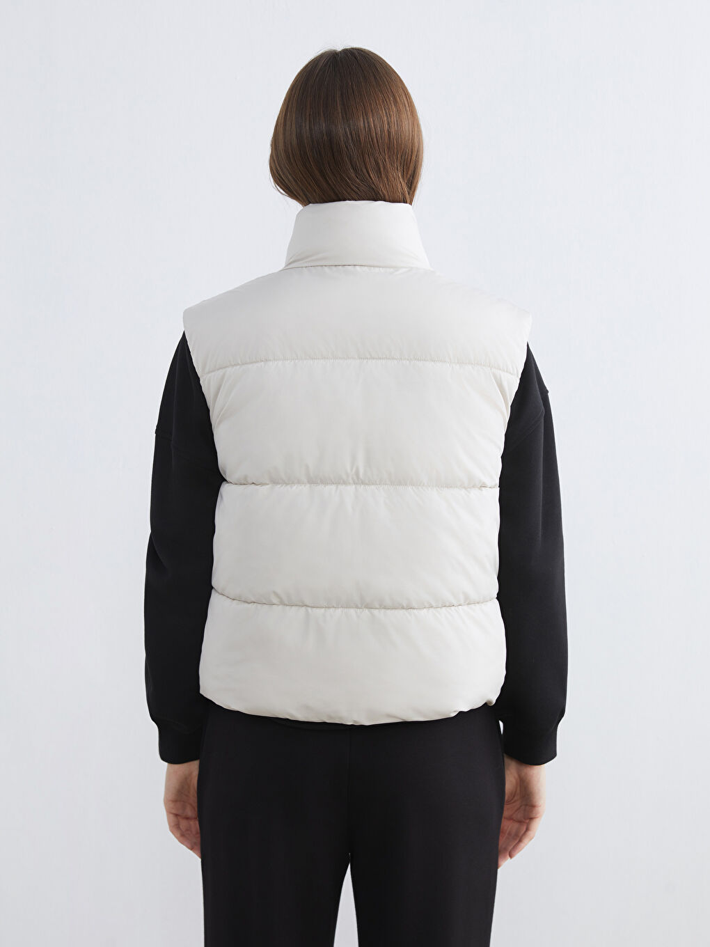 Women's Stand-Up Collar Puffer Vest-4