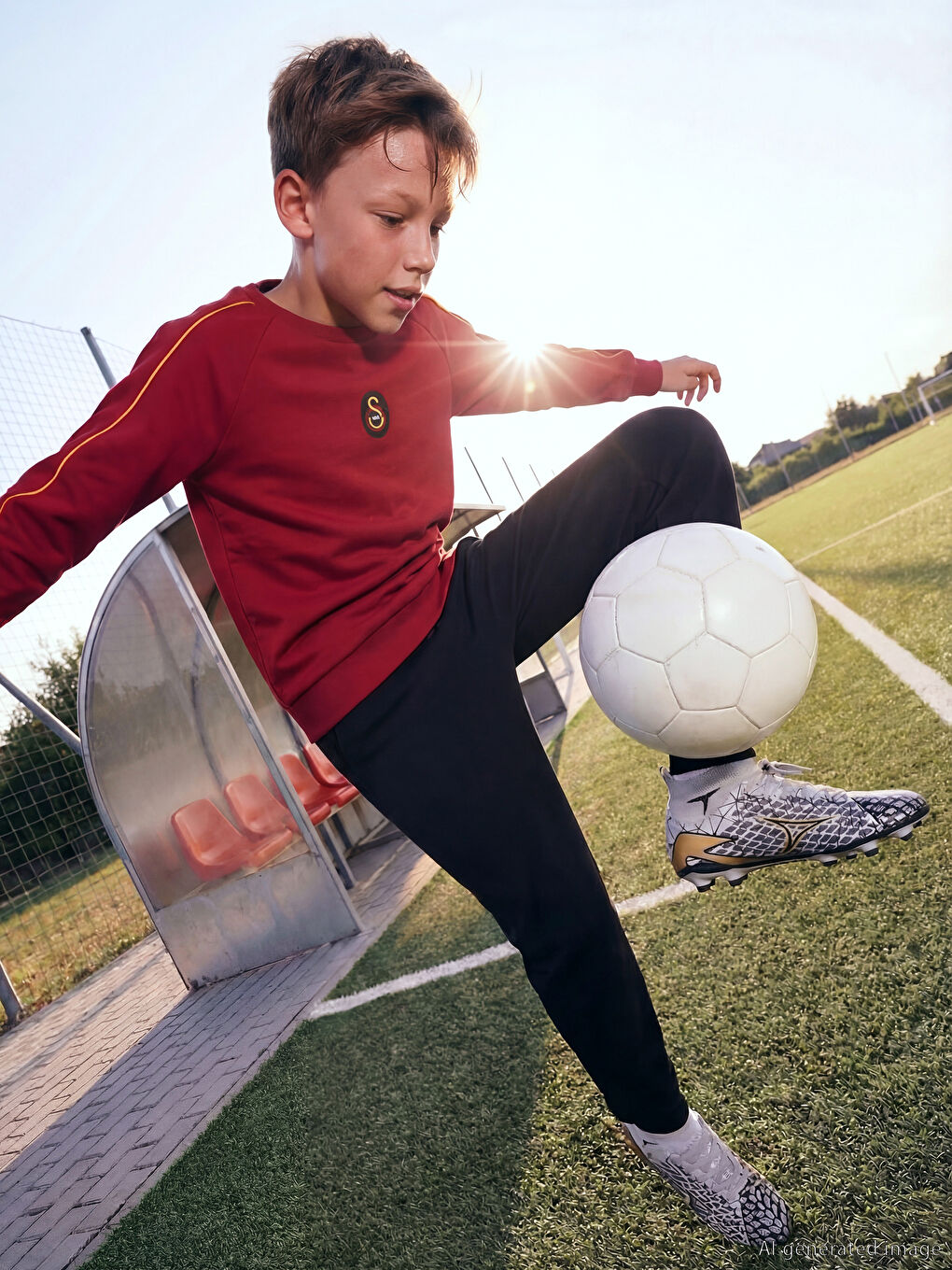 Kırmızı Galatasaray Baskılı Erkek Çocuk Eşofman Takımı-1