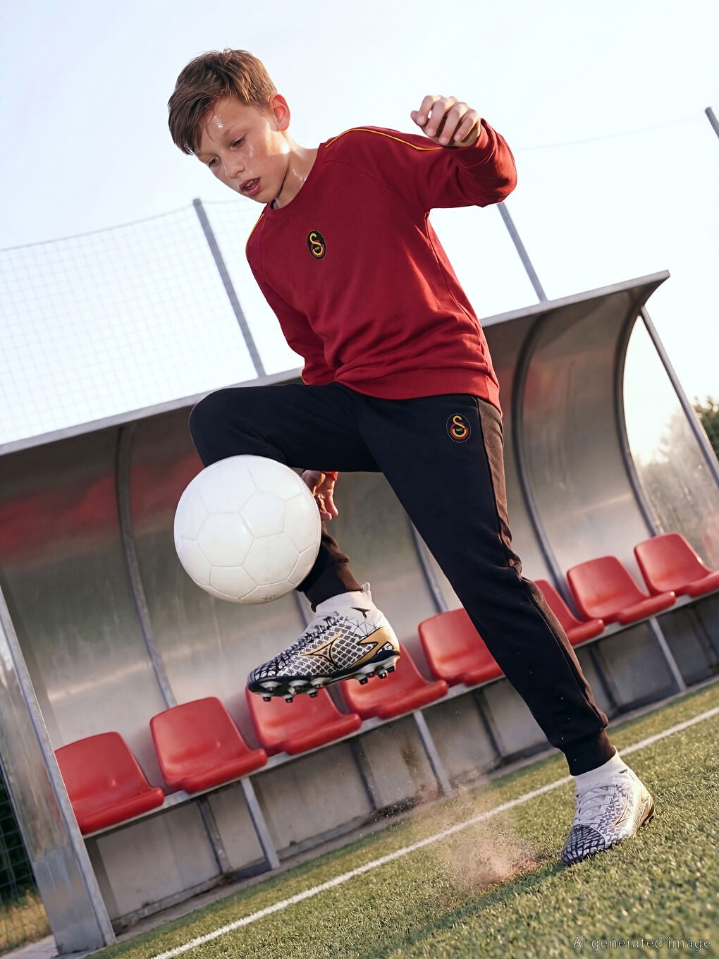 Kırmızı Galatasaray Baskılı Erkek Çocuk Eşofman Takımı