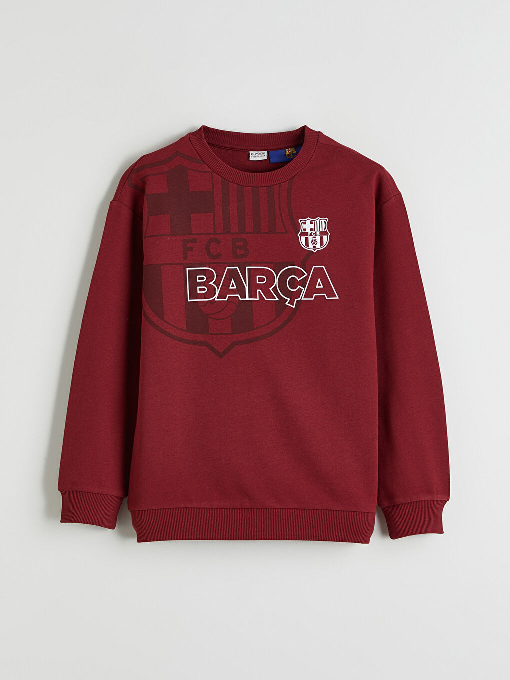 Bordo Barcelona Baskılı Erkek Çocuk Sweatshirt
