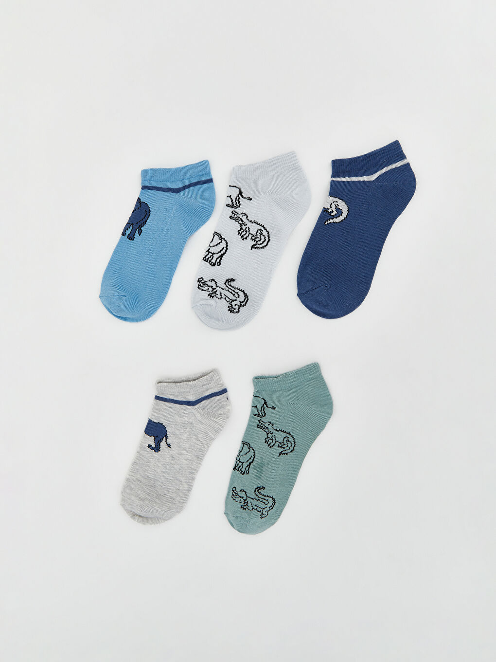 Karışık Desenli Erkek Çocuk Patik Çorap 5'li