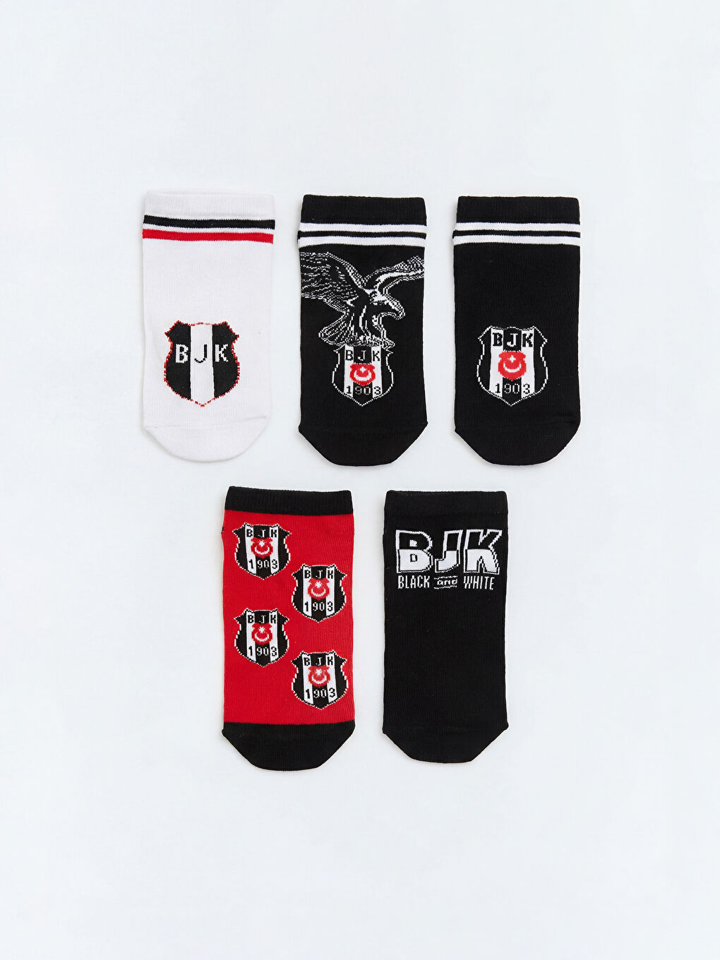 Karışık Beşiktaş Desenli Erkek Çocuk Patik Çorap 5'li
