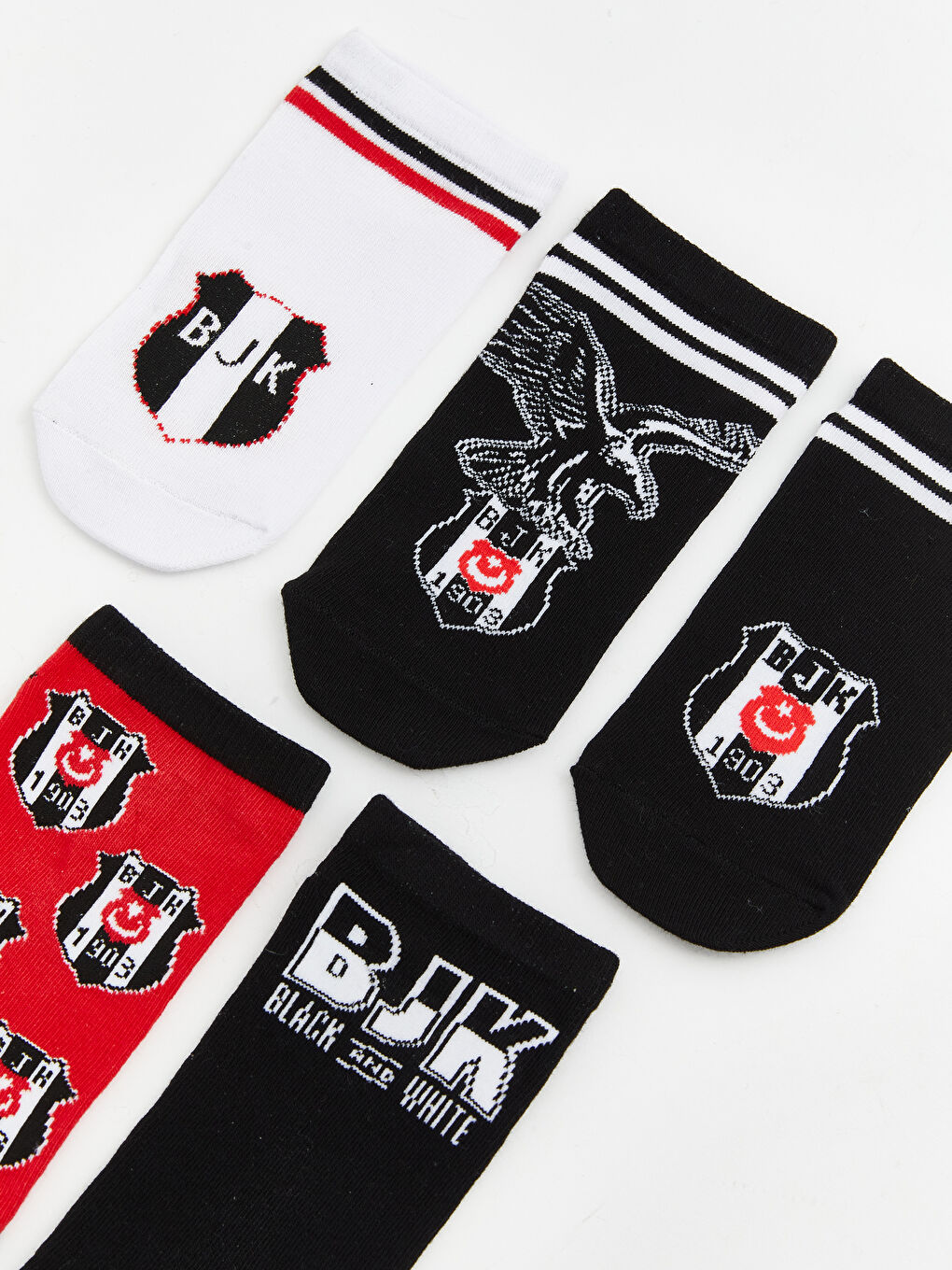 Karışık Beşiktaş Desenli Erkek Çocuk Patik Çorap 5'li-1