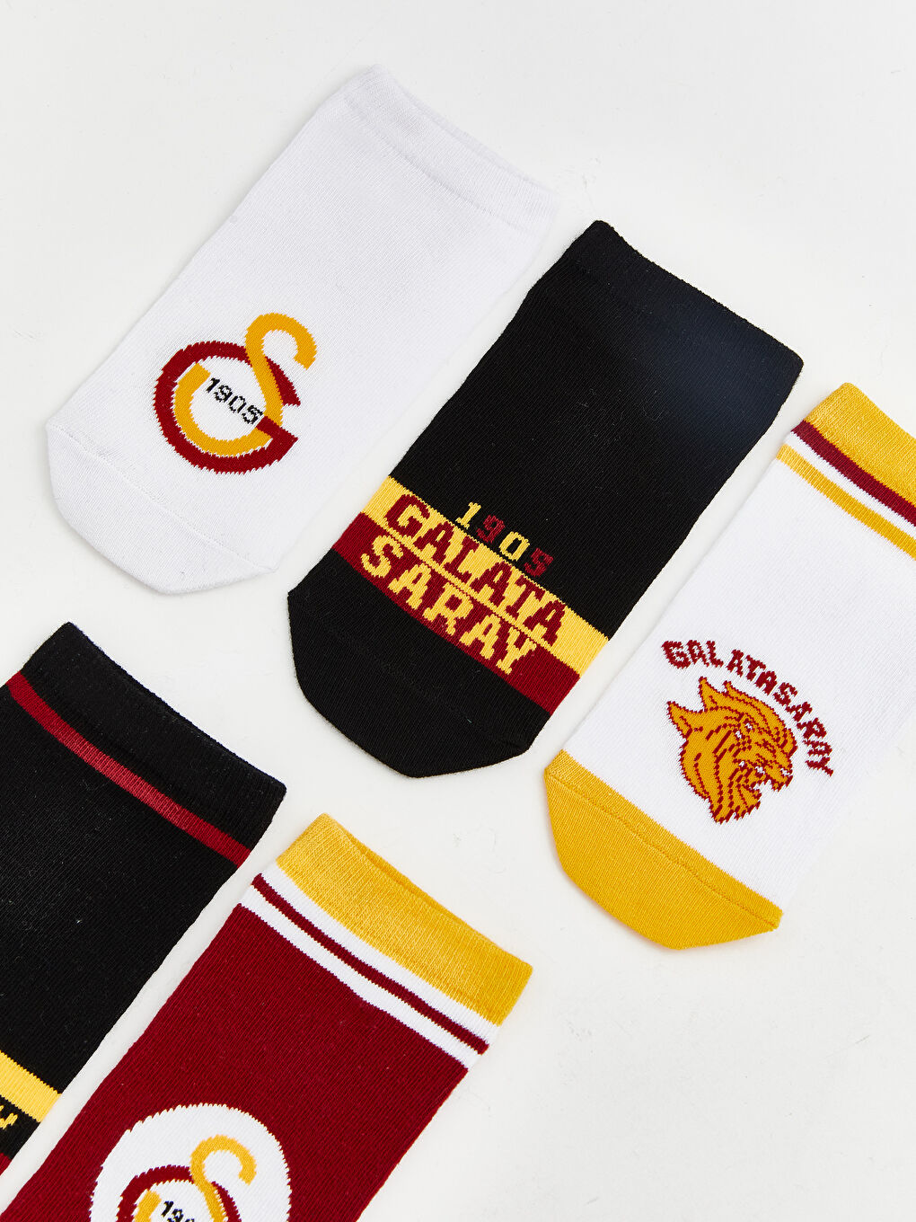 Karışık Galatasaray Desenli Erkek Çocuk Patik Çorap 5'li-1