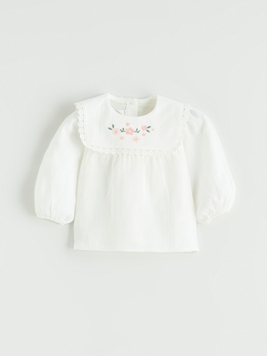 Ekru Çiçekli Kız Bebek Bluz ve Tayt-1