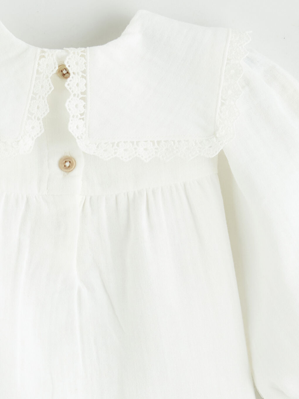 Ekru Çiçekli Kız Bebek Bluz ve Tayt-2