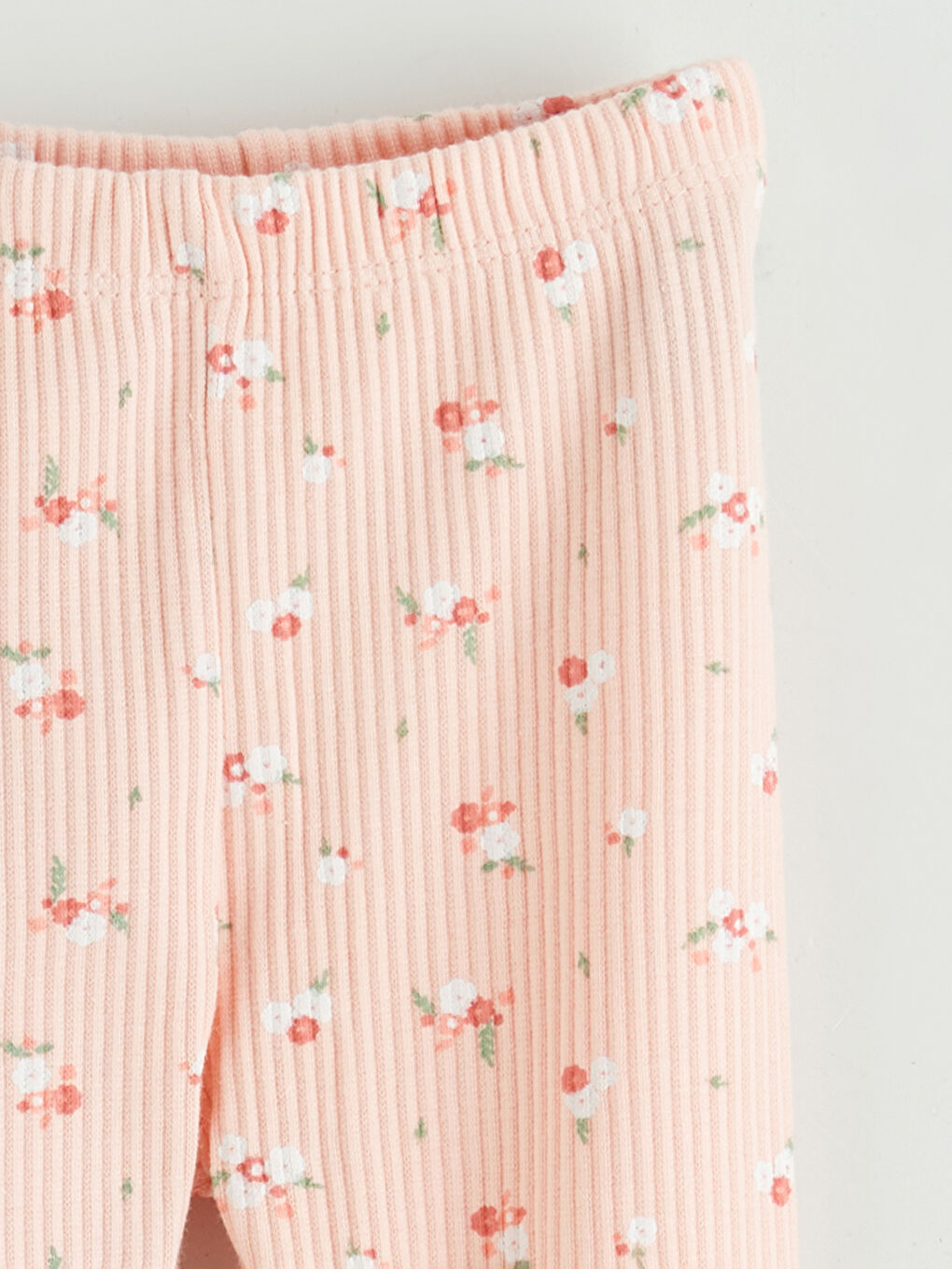 Ekru Çiçekli Kız Bebek Bluz ve Tayt-4