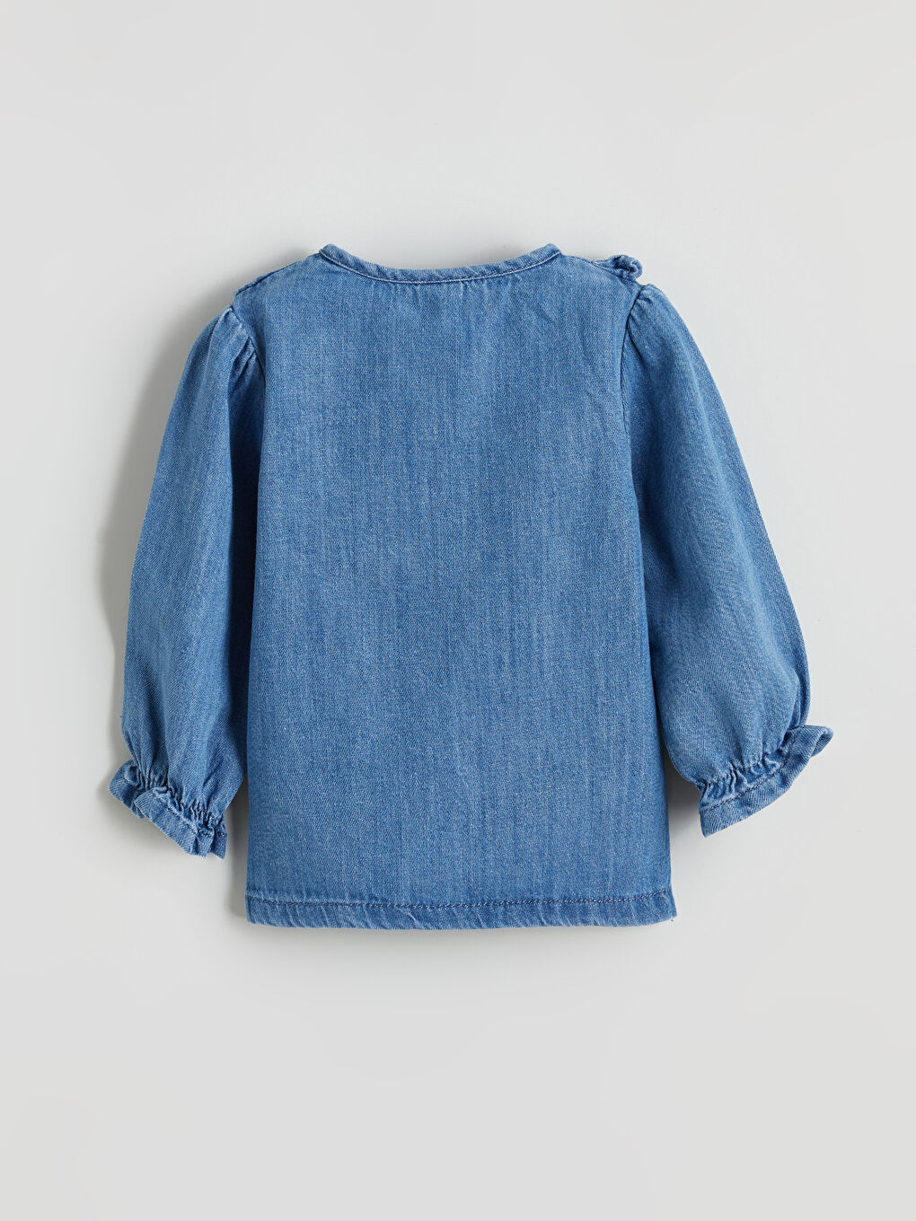 Mavi Fırfırlı Kız Bebek Gömlek ve Tayt-3