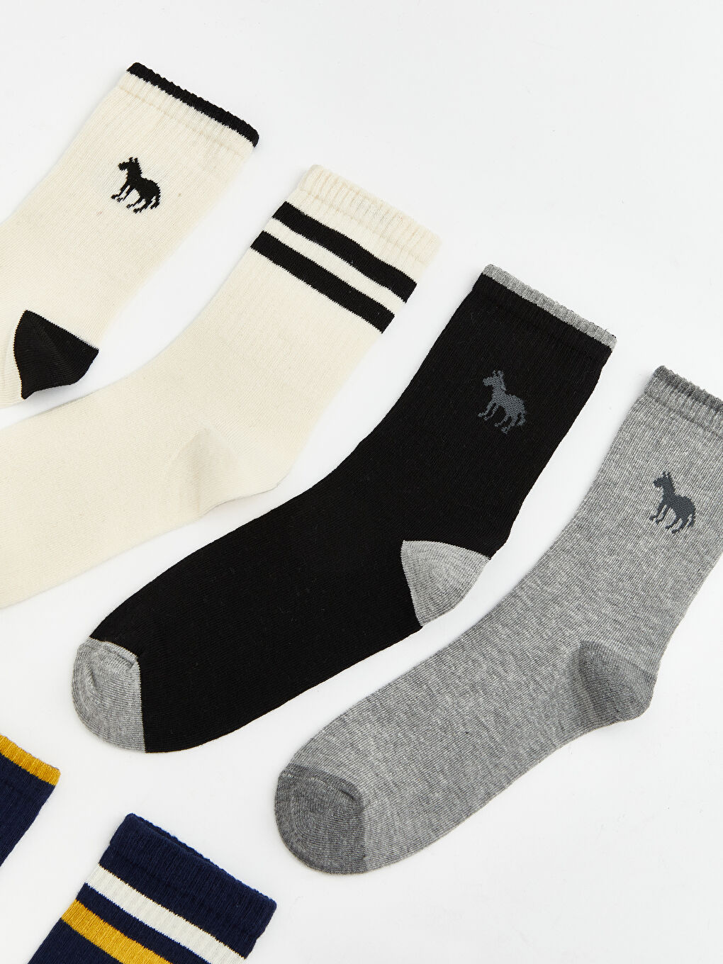 Karışık Desenli Erkek Çocuk Soket Çorap 7'li-1