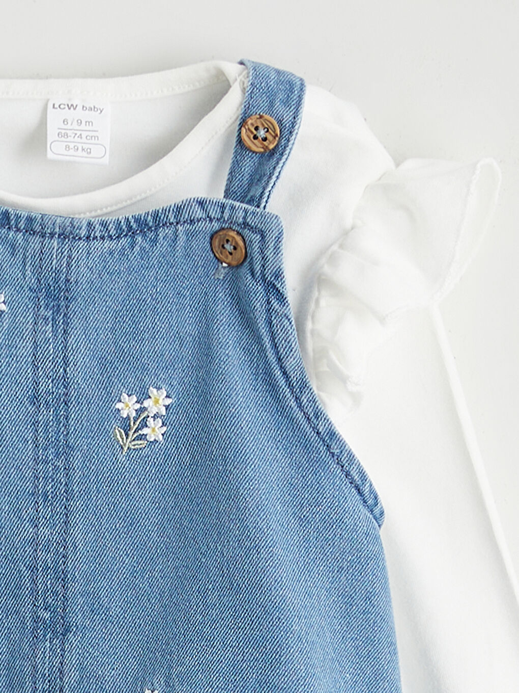 Mavi Kız Bebek Jean Elbise ve Bluz 2'li-1