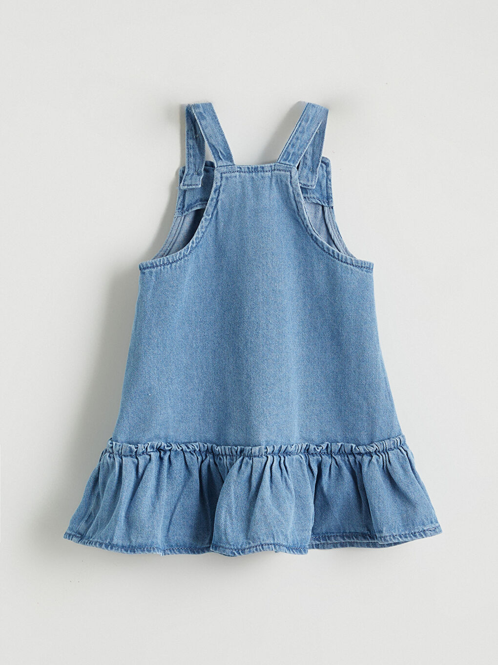 Mavi Kız Bebek Jean Elbise ve Bluz 2'li-6