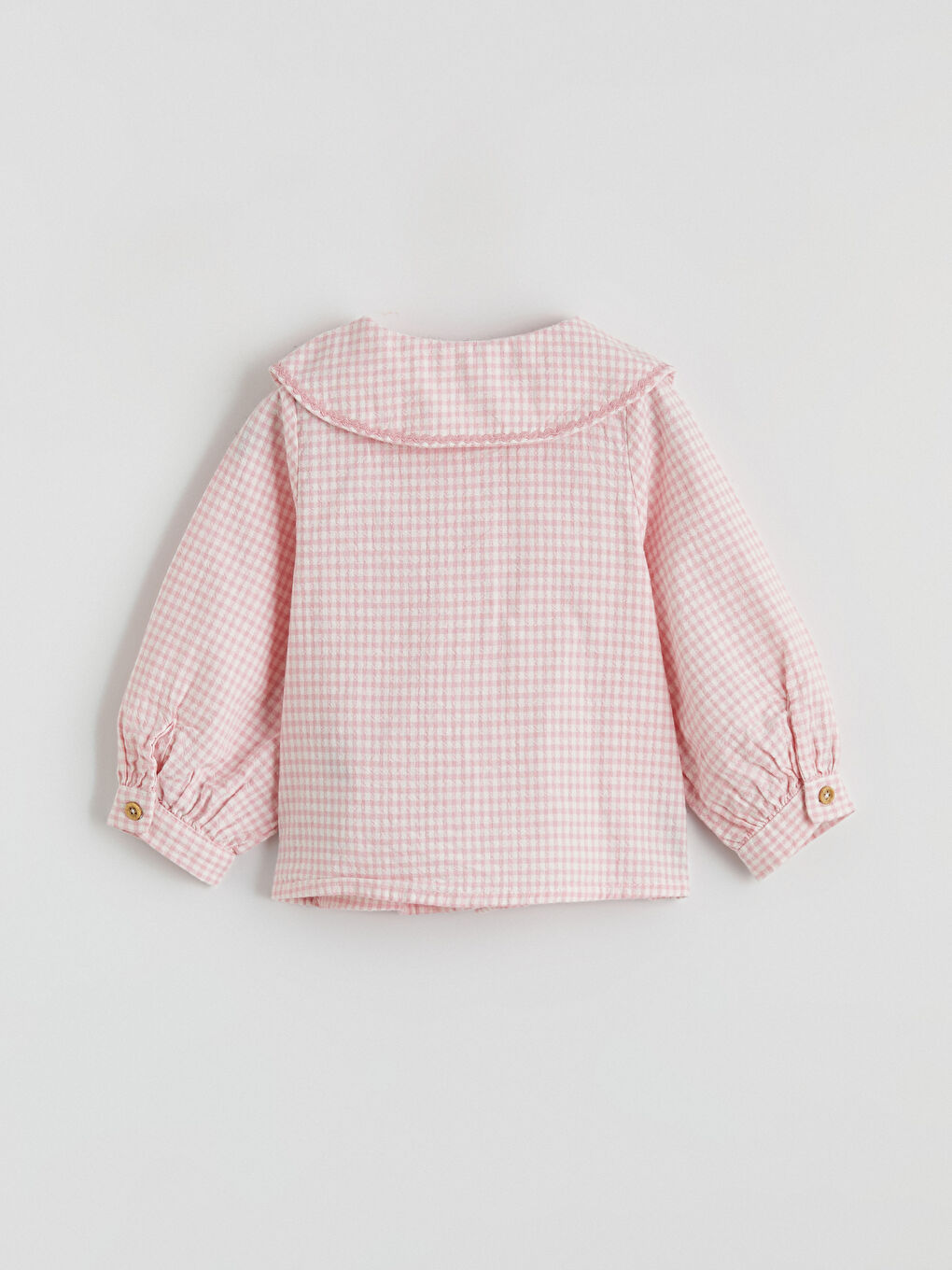 Ekru Bebe Yaka Kız Bebek Gömlek-1