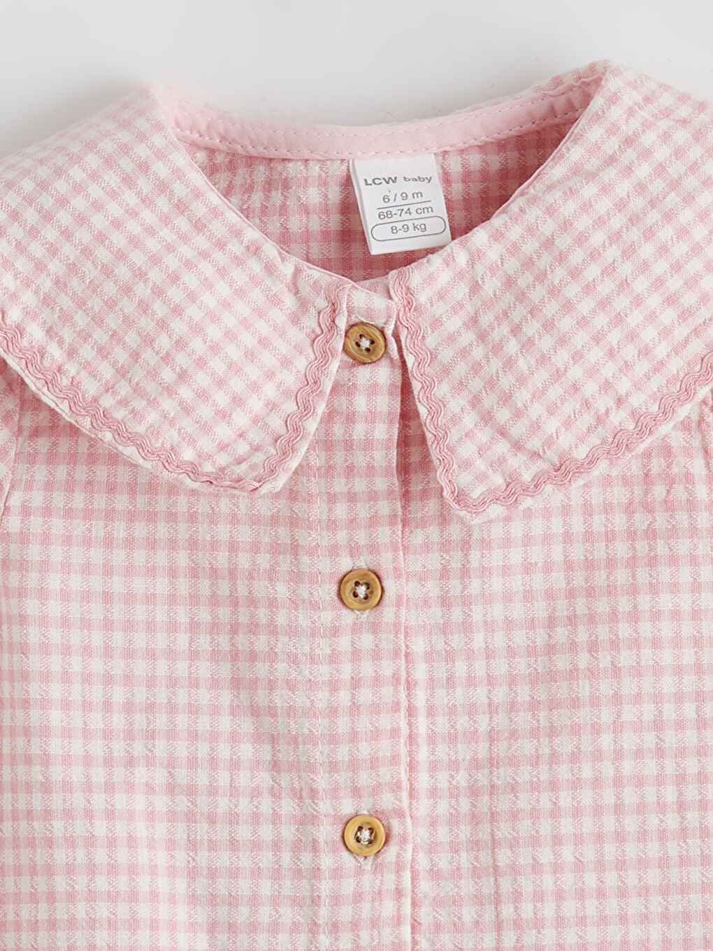 Ekru Bebe Yaka Kız Bebek Gömlek-2