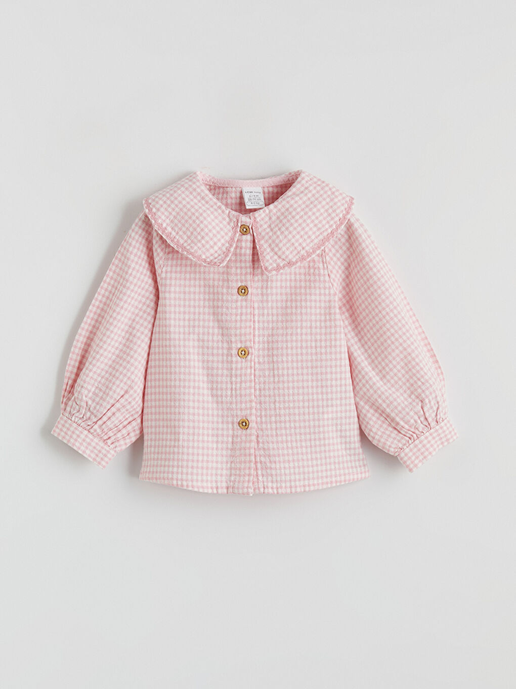 Ekru Bebe Yaka Kız Bebek Gömlek ve Tayt-1