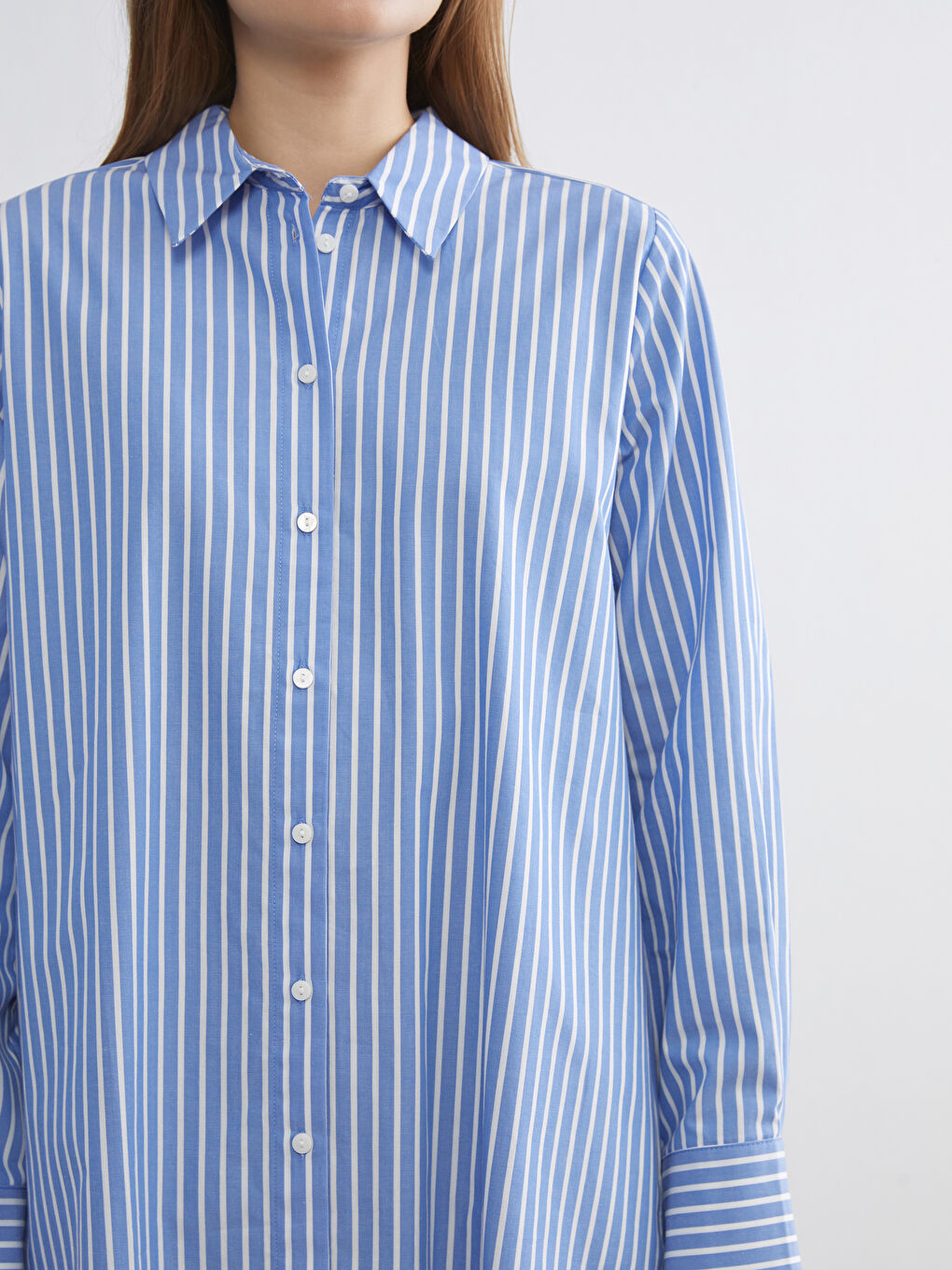 Striped Poplin Women's Shirt Tunic-2