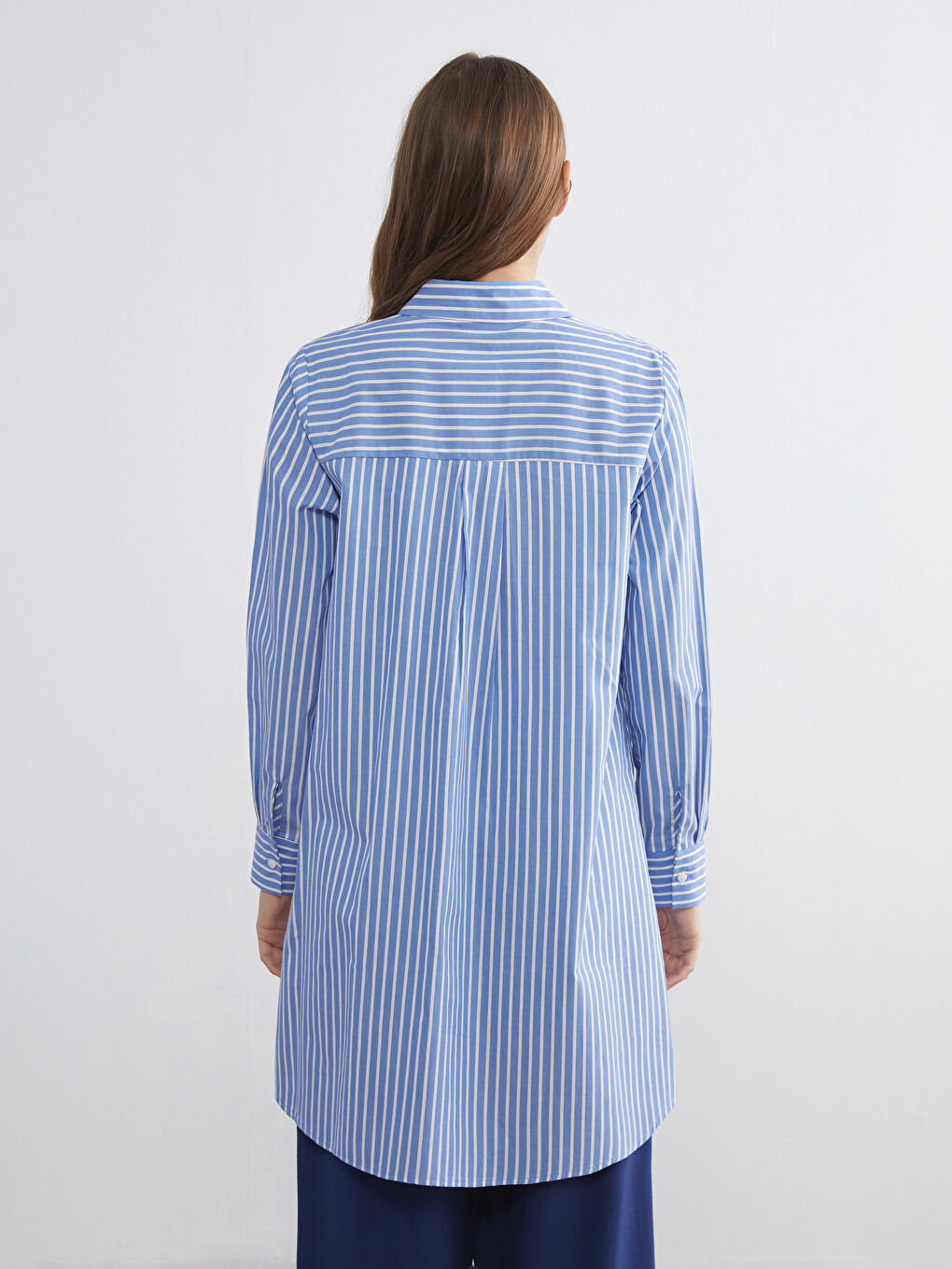 Striped Poplin Women's Shirt Tunic-3