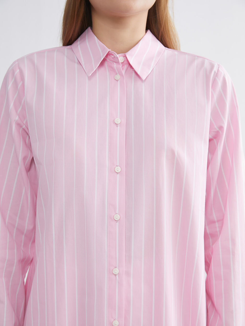 Striped Poplin Women's Shirt Tunic-2