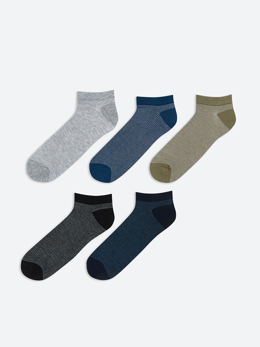 Karışık Çizgili Erkek Patik Çorap 5'li