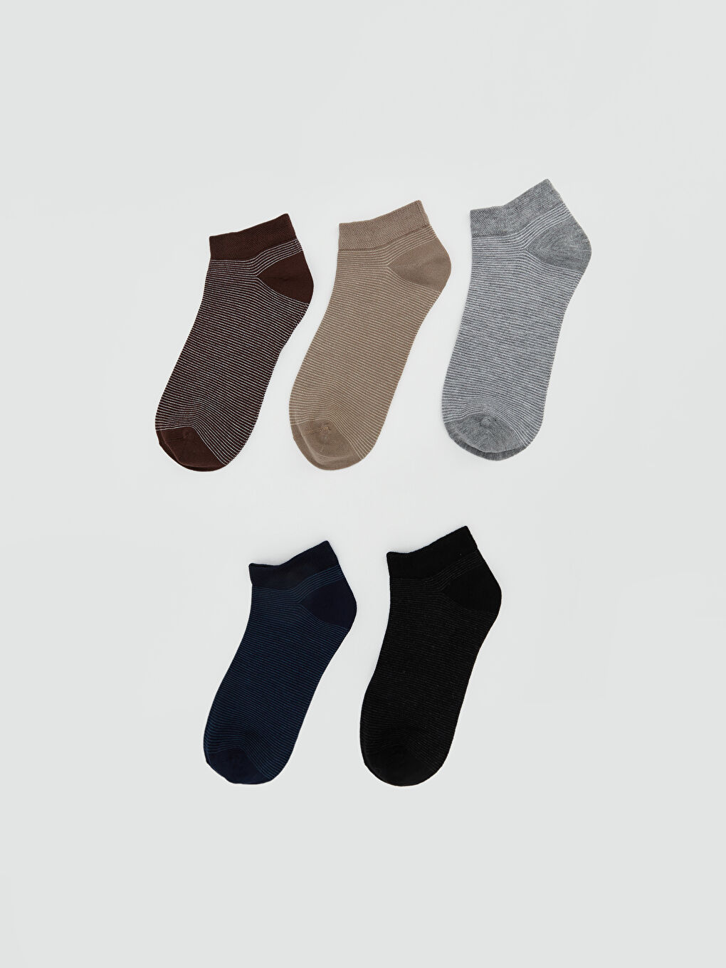 Karışık Çizgili Erkek Patik Çorap 5'li