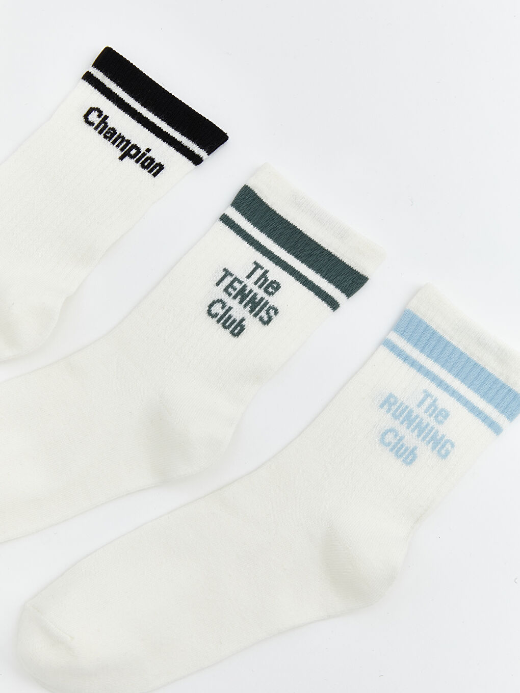 Ekru Baskılı Kadın Soket Çorap 3'lü-1