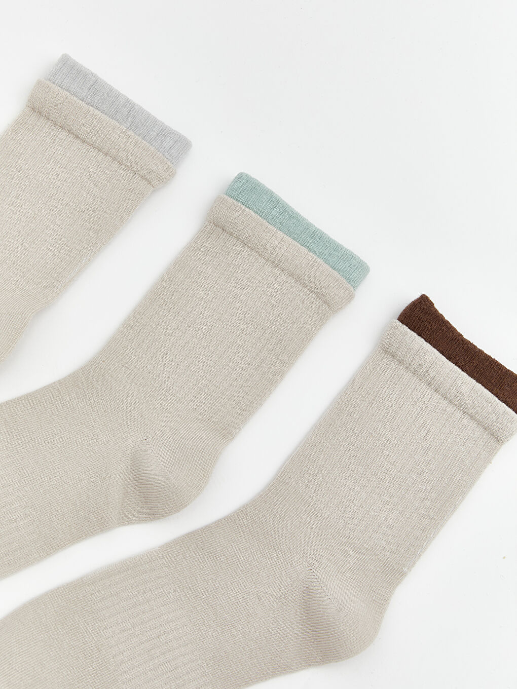 Gri Kadın Soket Çorap 3'lü-1