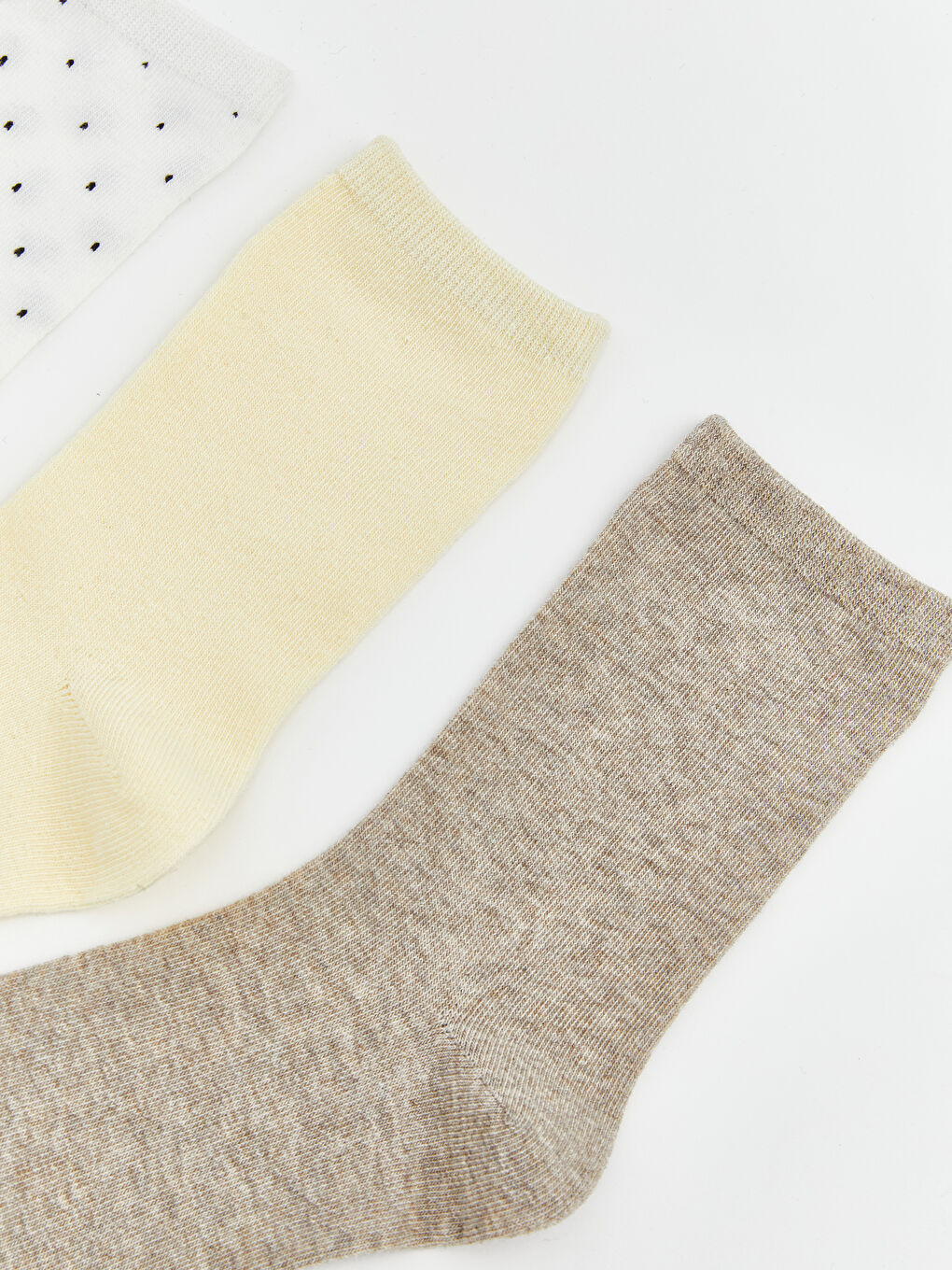 Ekru Desenli Kadın Soket Çorap 5'li-1