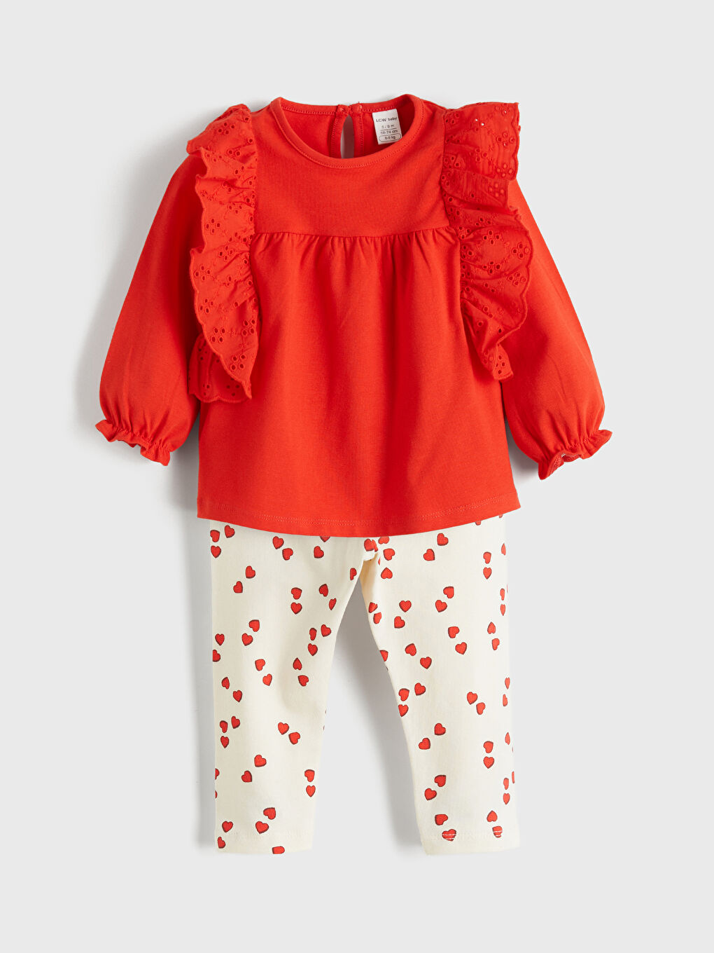 ჩვილი გოგონა წითელი კომპლექტი