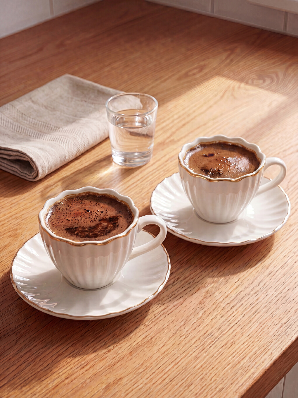 Beyaz 2 Kişilik Porselen Kahve Fincan Takımı 115 ml