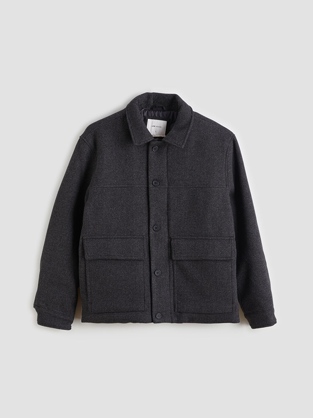 Стандартный крой пальто с отложным воротником для мужчин из каше-5