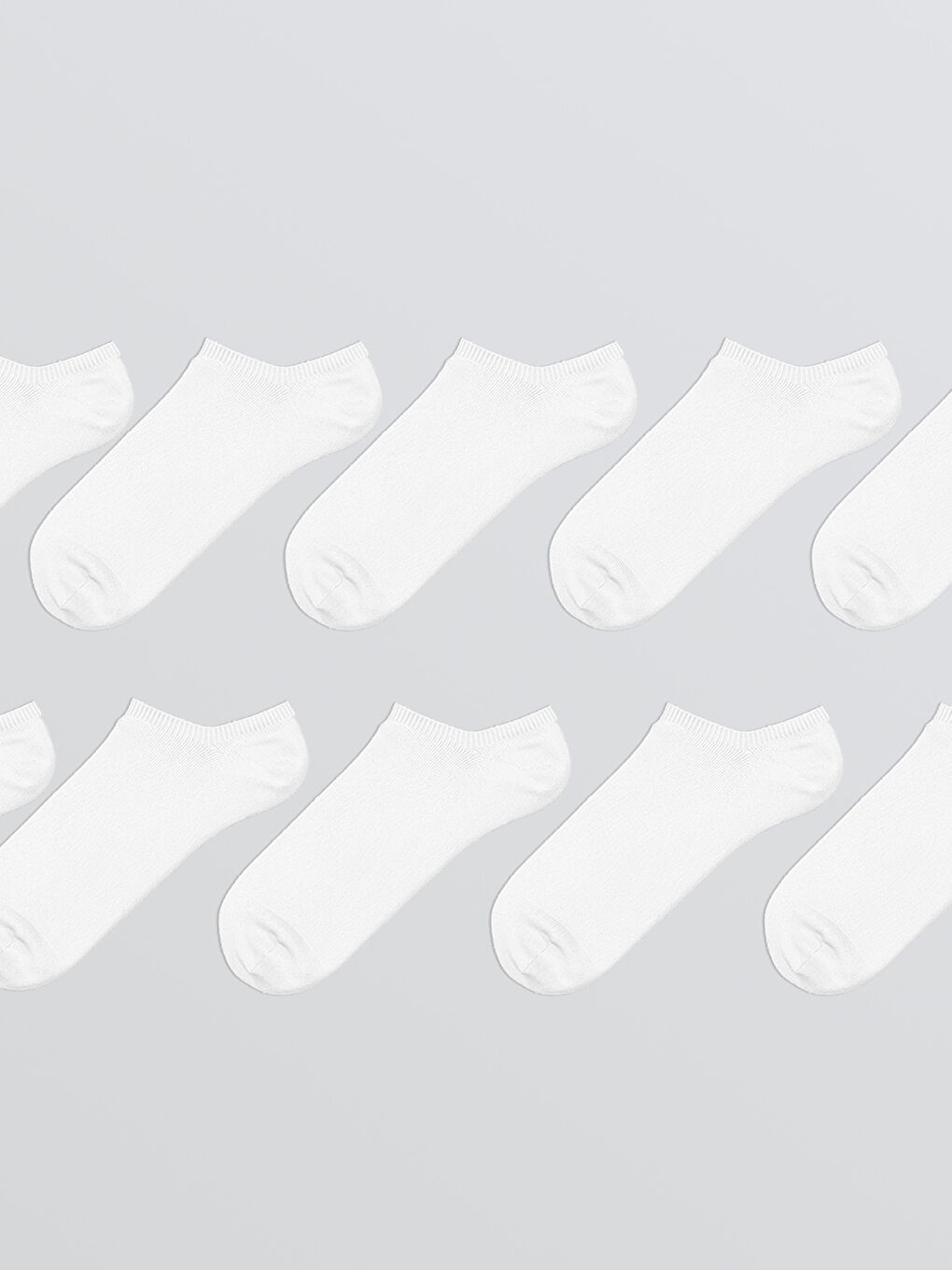 Beyaz Erkek Sneaker Çorap 10'lu-1