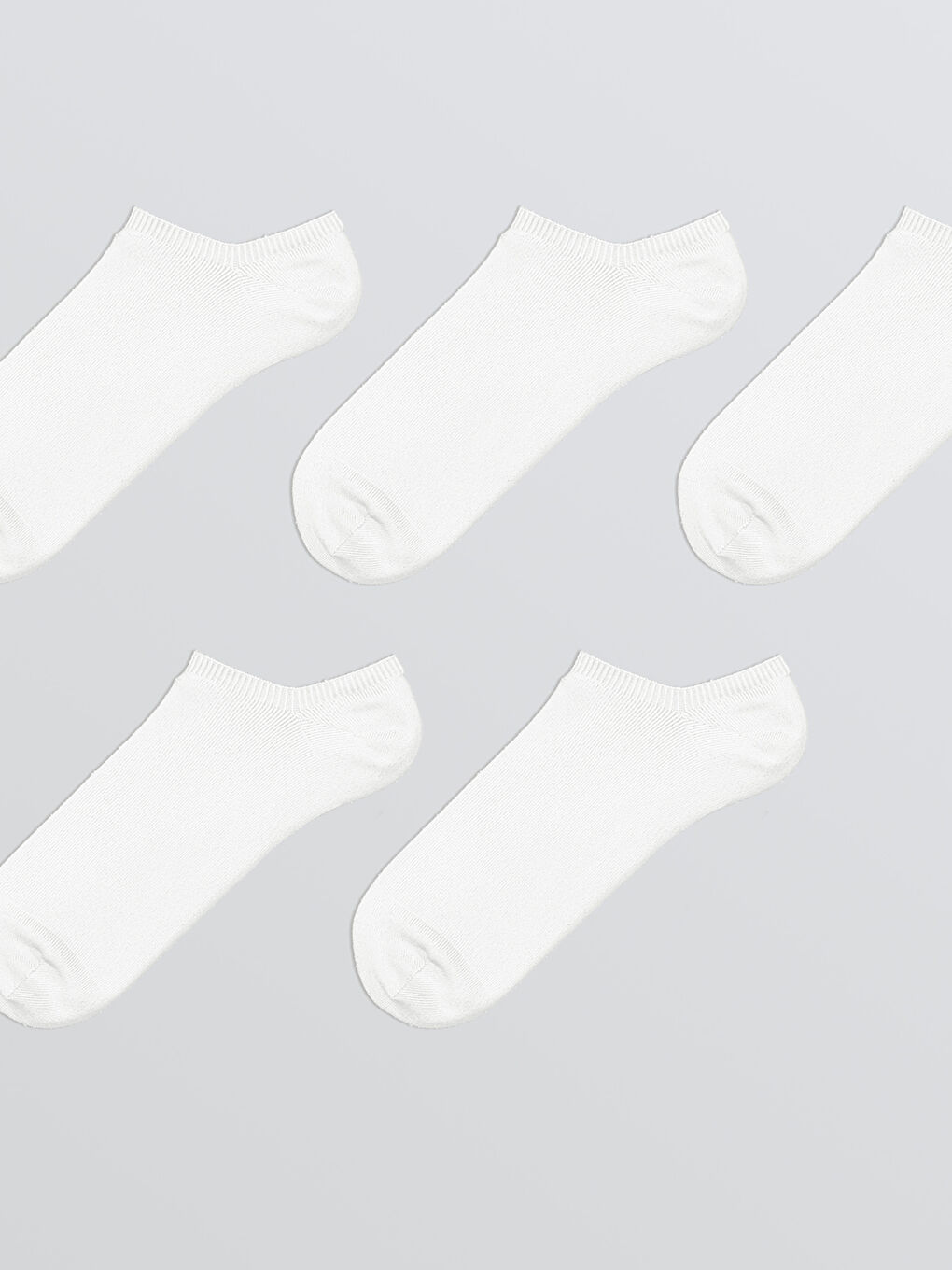 Beyaz Erkek Sneaker Çorap 5'li-1