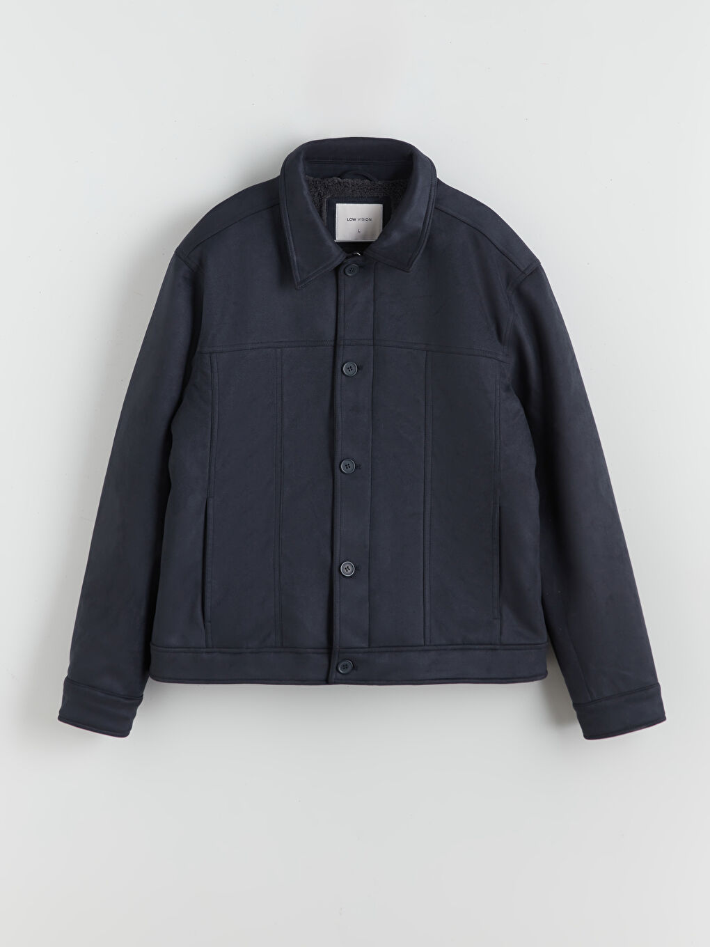 Antrasit Rahat Kalıp Gömlek Yaka Süet Erkek Mont-5