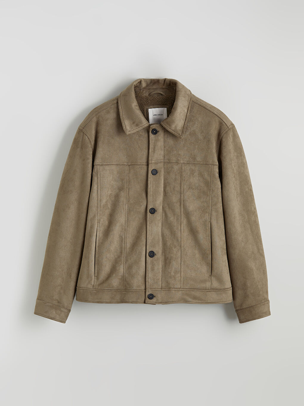 معطف رجال قصة مريحة ياقة بلي كول جلد سويد-7