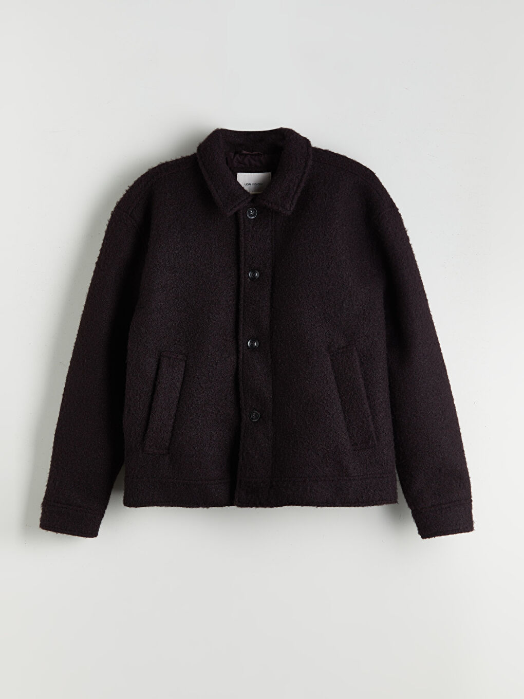 Bordo Rahat Kalıp Ceket Yaka Erkek Kaşe Mont-5