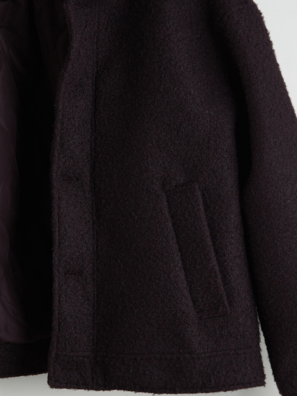 Bordo Rahat Kalıp Ceket Yaka Erkek Kaşe Mont-7