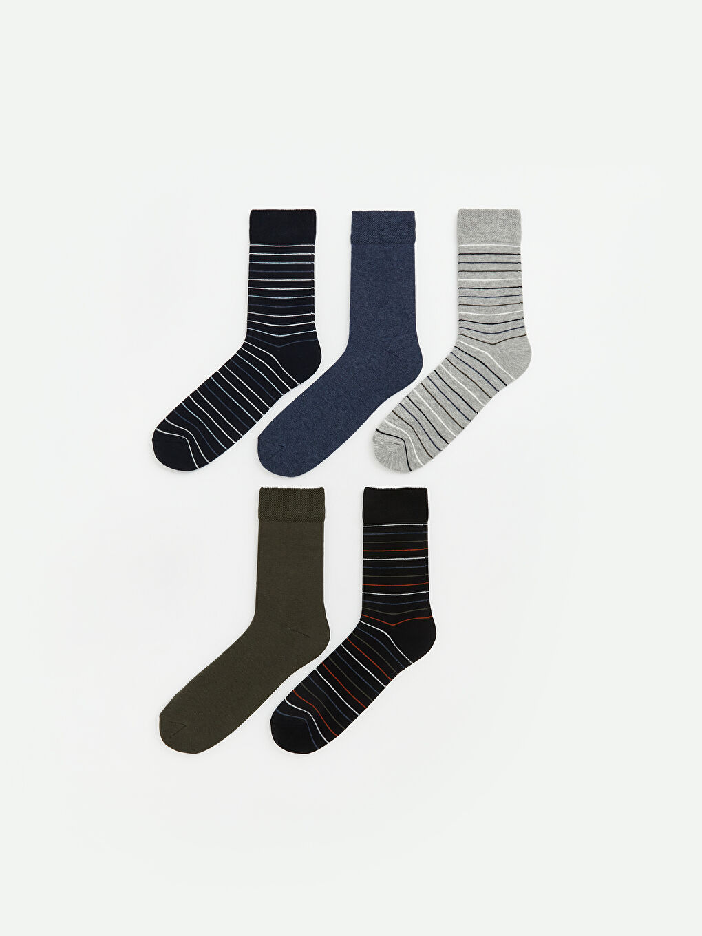 Karışık Çizgili Erkek Soket Çorap 5'li