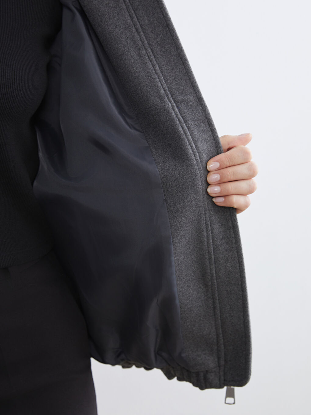 Женщины Антрацитовый Плащ-3