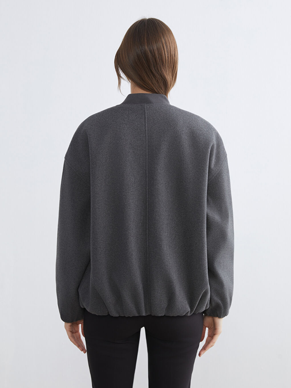 Женщины Антрацитовый Плащ-4