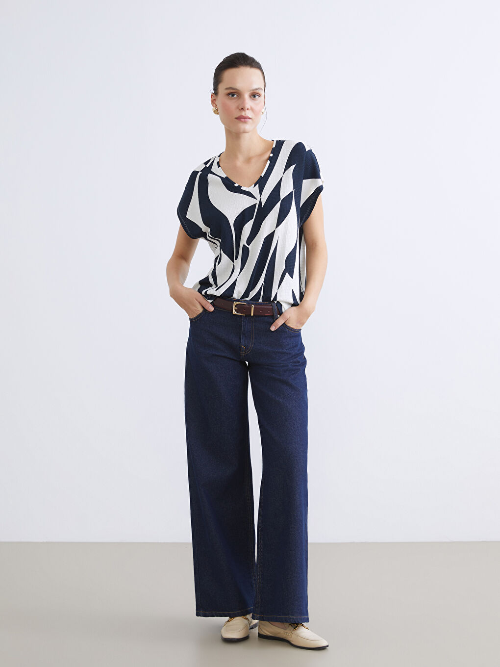 Әйелдер көк Футболка-1