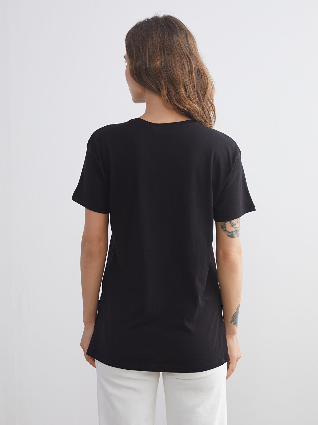 Әйелдер қара Футболка-3