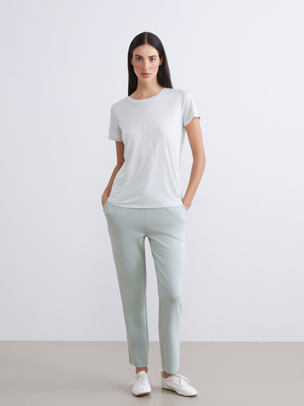 Әйелдер сұр Футболка-1